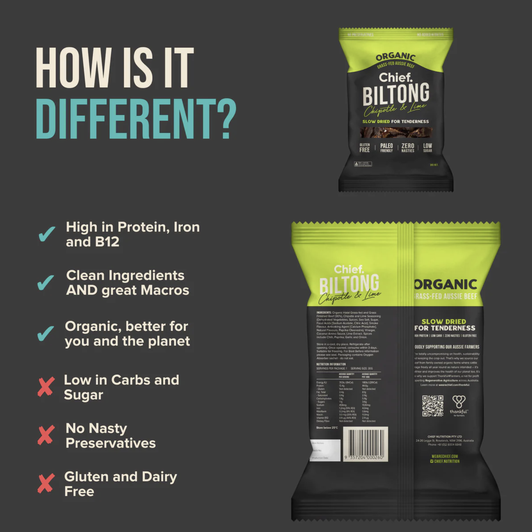 Chipotle & Lime Biltong 30g - Chief